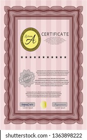 Red Diploma template. Excellent design. Complex background. Customizable, Easy to edit and change colors. 