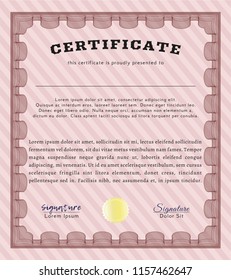 Red Diploma template. With linear background. Customizable, Easy to edit and change colors. Perfect design. 