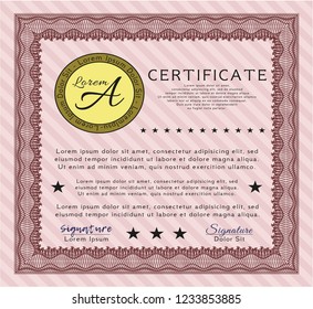 Red Diploma template. With linear background. Customizable, Easy to edit and change colors. Superior design. 