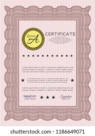 Red Diploma template. Modern design. Complex background. Customizable, Easy to edit and change colors. 