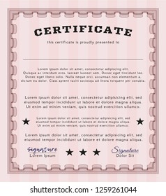 Red Diploma template. Money Pattern. Customizable, Easy to edit and change colors. Easy to print. 