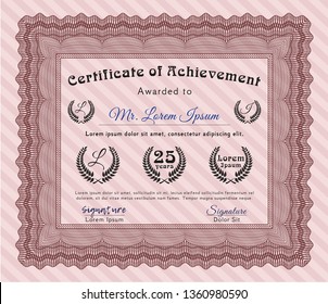 Red Diploma template. Money Pattern design. Customizable, Easy to edit and change colors. Easy to print. 