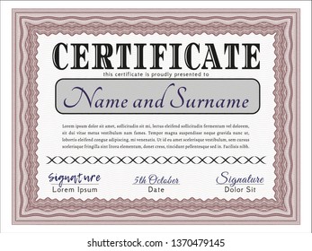 Red Diploma template. Nice design. With quality background. Detailed. 