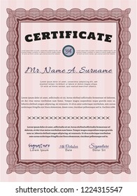 Red Diploma template. Perfect design. With complex linear background. Customizable, Easy to edit and change colors. 