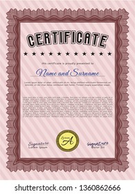 Red Diploma template. Printer friendly. Perfect design. Customizable, Easy to edit and change colors. 
