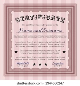 Red Diploma template. Retro design. Customizable, Easy to edit and change colors. Easy to print. 