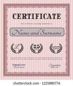 Red Diploma. Vector illustration. With background. Beauty design. 