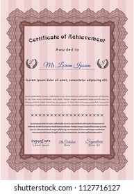 Red Diploma. Vector illustration. Easy to print. Beauty design. 
