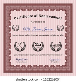 Red Diploma. Vector illustration. Easy to print. Modern design. 