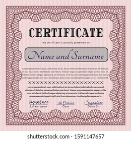 Red Diploma. Vector illustration. Easy to print. Excellent design. 