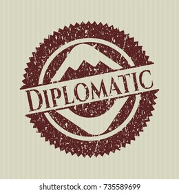 Red Diplomatic rubber grunge texture stamp