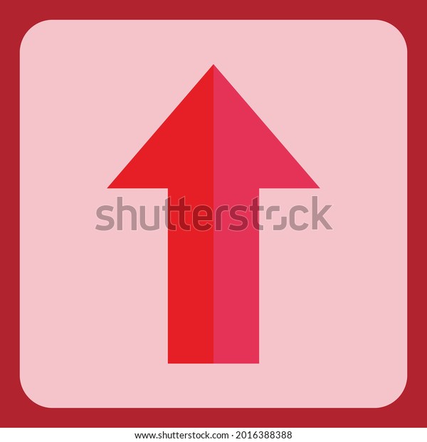 Red direction arrow illustration. Direction arrow icon\
for your application. Vector stock illustration. Arrow icon. Upward\
irection 