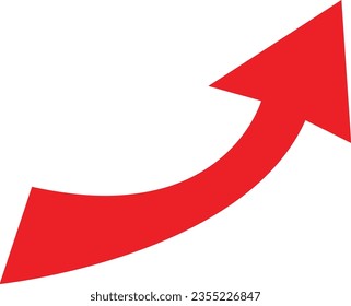 Red direction arrow on a white background