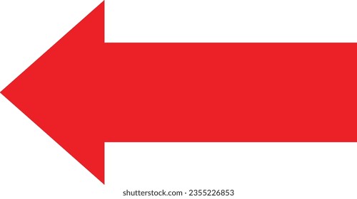 Red direction arrow on a white background
