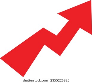 Flecha de dirección roja sobre un fondo blanco