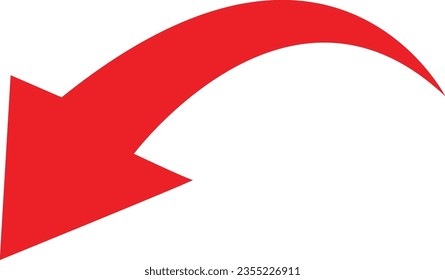 Flecha de dirección roja sobre un fondo blanco