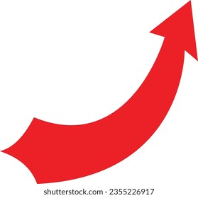 Flecha de dirección roja sobre un fondo blanco