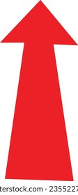 Red direction arrow on a white background