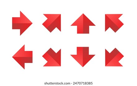 Red direction arrow sign vector illustration