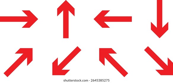 red direction arrow symbol vector illustration.