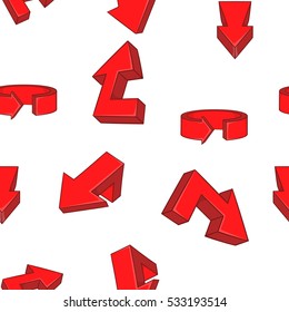 Red direction arrows pattern. Cartoon illustration of direction arrows vector pattern for web