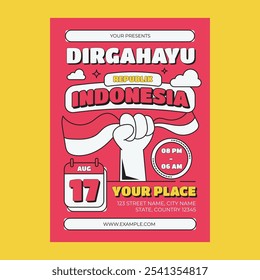 Red Dirgahayu Republik Indonesia Flyer