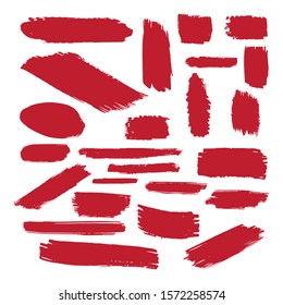Red Dirty Brushes. Colorful Grunge Strokes. Splash Banner. Watercolor Painting. Dirty Background. Distress frame. Distress Brushes. Grunge Texture. Brushed Banner. Watercolor Splash.