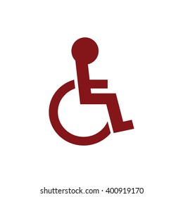 Red disabled handicap icon vector illustration