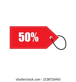 The red discount coupon tag vector design below is suitable for business product promotion advertising designs