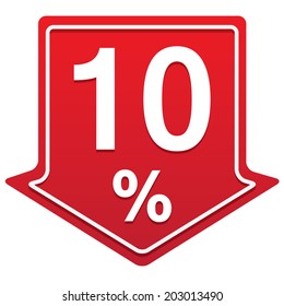 red discount price tag vector illustration with arrows and percents