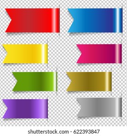 Red Discount Ribbons, Vector Illustration