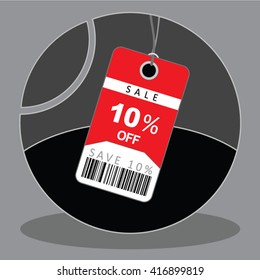 Red Discount Sales Tag Vector For Ten Percent Off