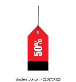 red discount tag vector design suitable for business product promo ad design