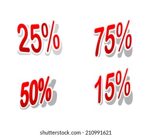 Red discount tags. Vector eps 10