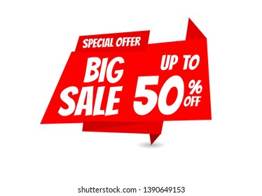 Red discount vector banner design