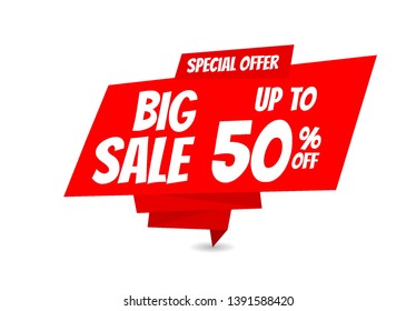 Red discount vector banner design