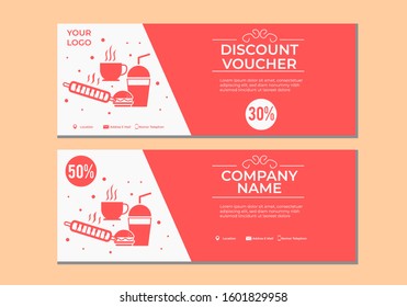 red discount voucher on white background