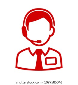 Red Dispatcher Icon - Stock Vector