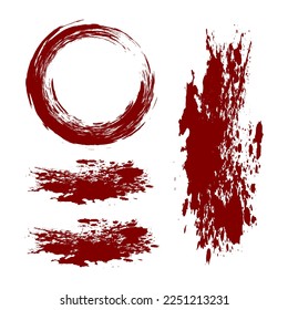 Red Distress Brushes. Grunge Texture. Splash Banner. vector illustration.