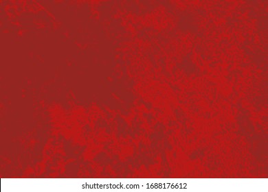 Red Distress urban used texture. Grunge rough dirty background. Brushed black paint cover. Aged grainy messy template. Renovate wall scratched backdrop. Empty aging design element. EPS10 vector.