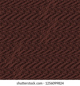 Red distressed carpet, with a wavy texture. Detail. Old knit fabric. Vector illustration.