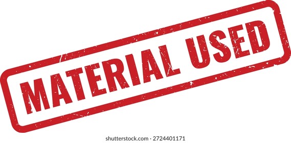 Sello de goma rojo con texto en negrita "MATERIAL UTILIZADO", perfecto para el seguimiento del consumo y la asignación de recursos.