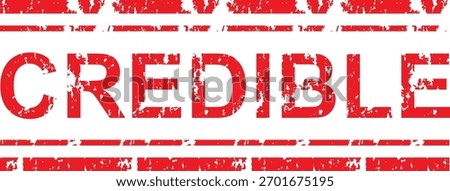 A red, distressed rubber stamp impression displaying the word 
