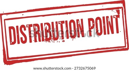 red distribution point stamp on white background