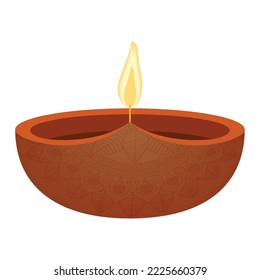 red diwali candle decorative icon
