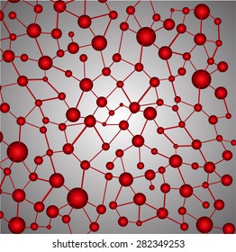red DNA symbol. icon. Vector illustration. info graphics. Abstract gene chain background.Can be used as medical,genetic,pharmaceutical, science industries.silver background