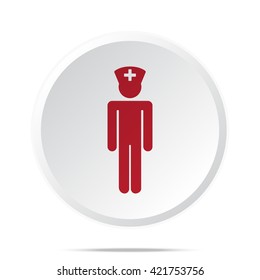 Red Doctor icon on white web button