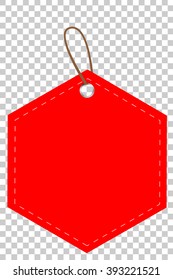 Red doff Hexagon Blank Tag
