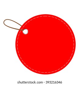 Red doff rounded Blank Tag