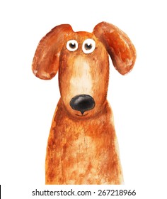 Red dog big portrait. Vector